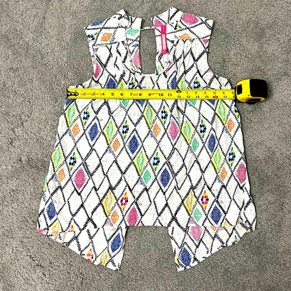 Plenty by Tracy Reese - Diamond pattern Hi Lo sleeveless top - size small - Picture 4 of 7